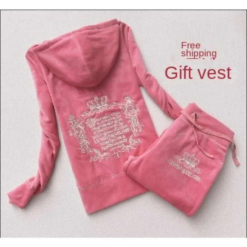 Streetwear Brands - JC Tracksuit wanita beludru merek Velour