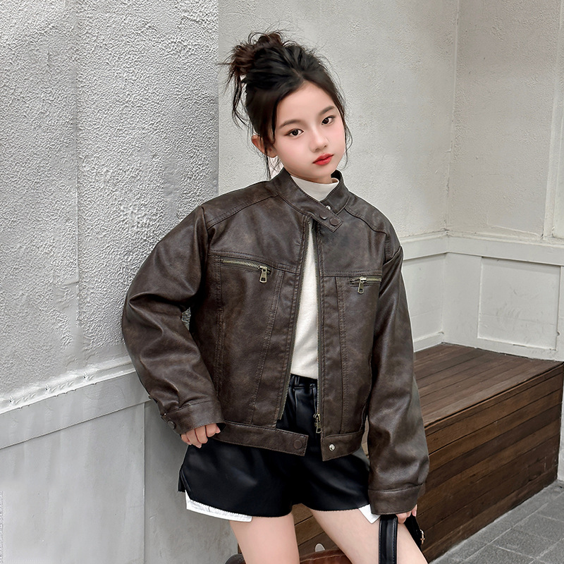 Streetwear Brand Photography - Jaket Kulit PU Anak Laki-laki Perempuan