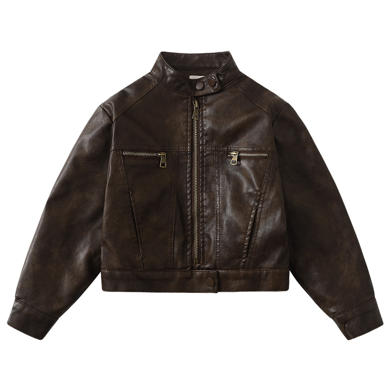 Streetwear Brand Photography - Jaket Kulit PU Motor Retro Musim