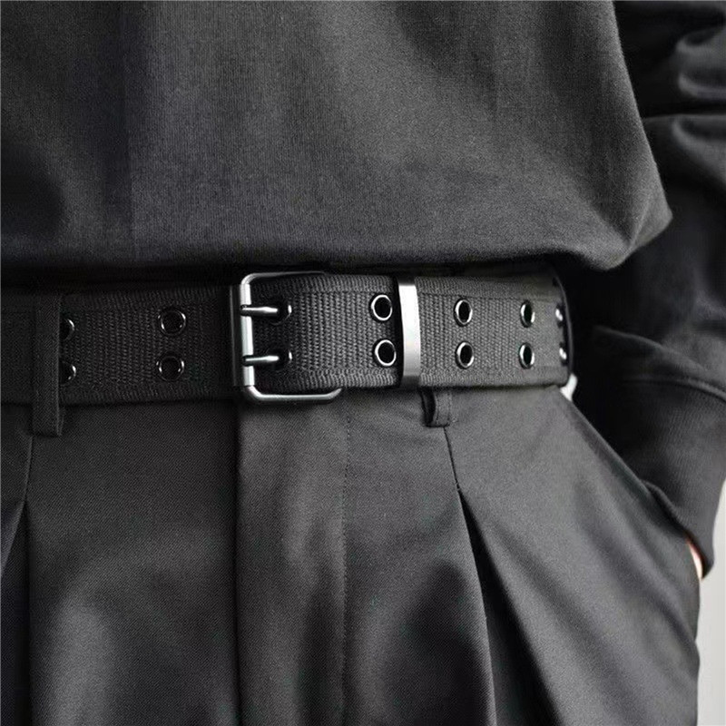 Corteiz Cargo Pant - Sabuk kanvas nilon anyaman pria, ikat