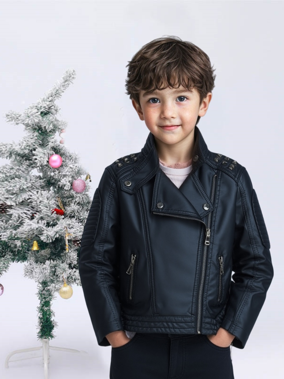 Jaket Kulit PU Anak Anti Air A - Streetwear Brand Photography ulasan dan harga