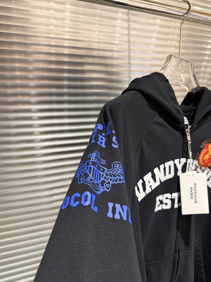 Hoodie Zip-Up Co-branded Fashi - Streetwear Brand Slogans ulasan dan harga
