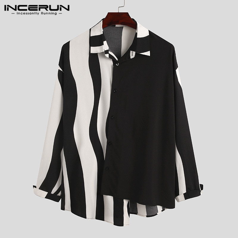 Kemeja Patchwork Bergaris Pria - Streetwear Brands 2026 ulasan dan harga