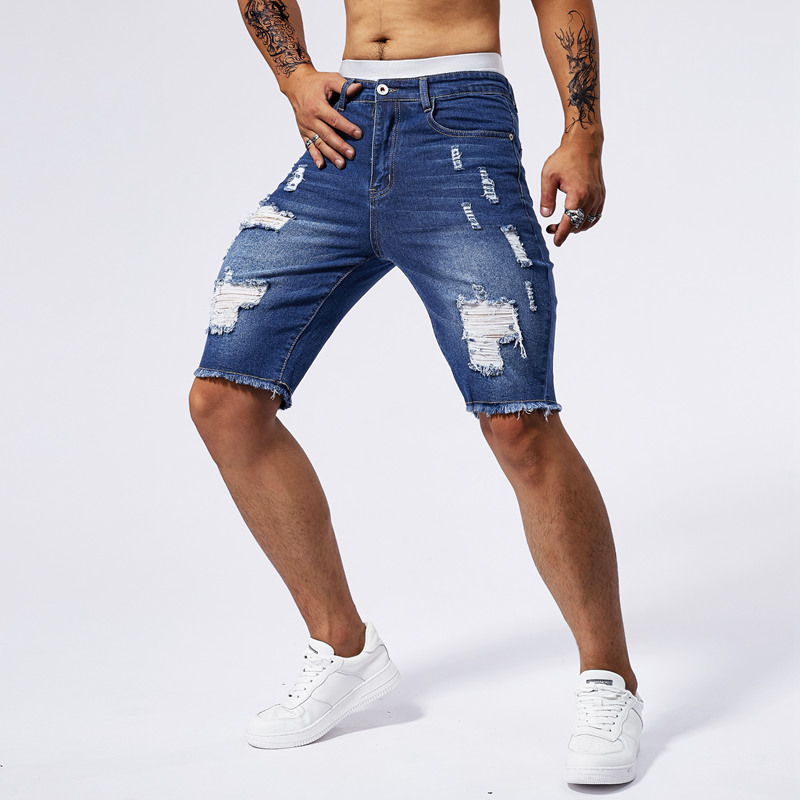 Celana Pendek Denim Robek Pria - Streetwear Brands ulasan dan harga