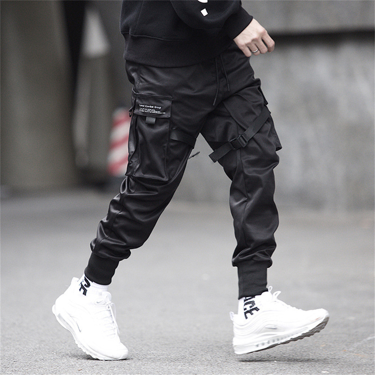 Celana kargo hitam Hip Hop, ce - Streetwear Brand Fashion ulasan dan harga